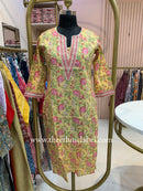 "Bhuvi" Floral Laced Cotton kurta