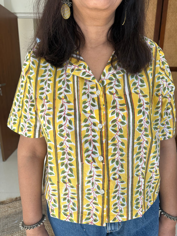 "Phool" Hand Block Printed Cotton Shirt