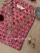 "Lalita" Hand Embroidered Block Printed Cotton kurta