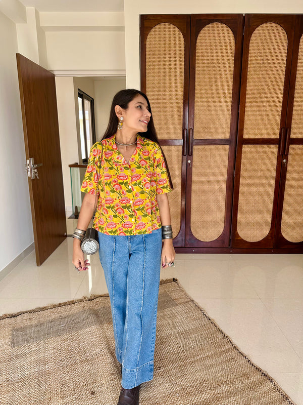 "Bagh" Hand Block Printed Cotton Shirt