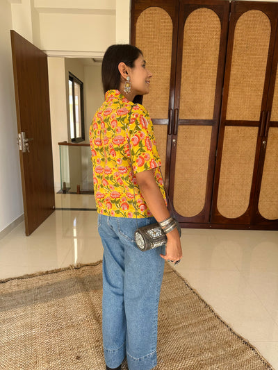"Bagh" Hand Block Printed Cotton Shirt