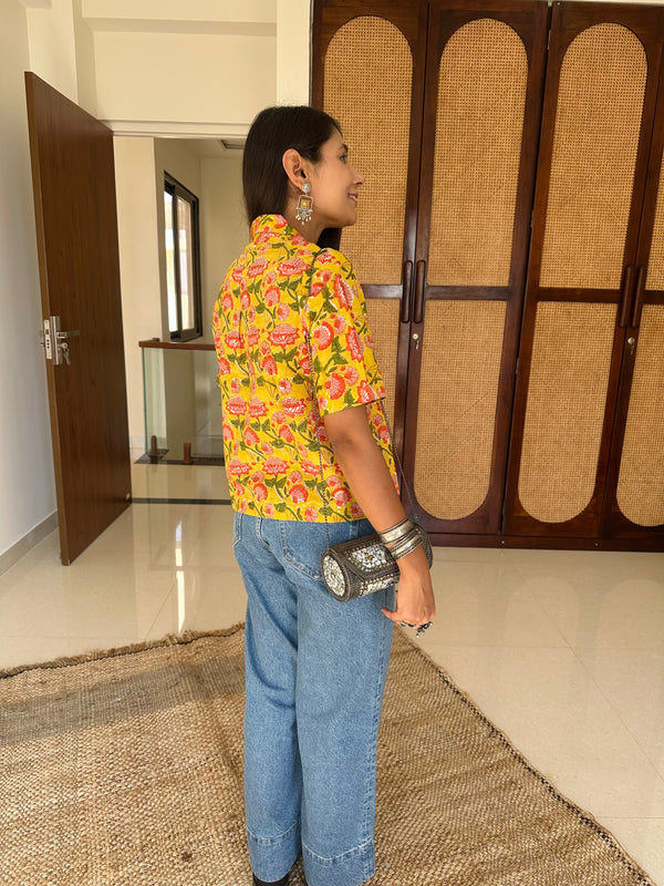 "Bagh" Hand Block Printed Cotton Shirt