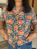 "Sunaina" Hand Block Printed Cotton Shirt