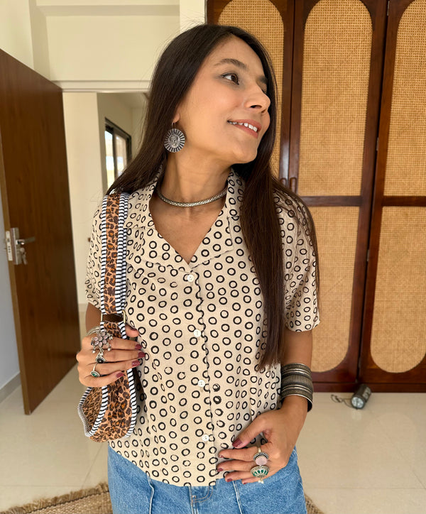 "Simi" Hand Block Printed Cotton Shirt