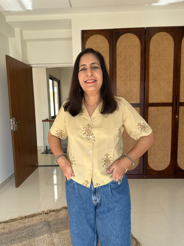 "Ketaki" Hand Block Printed Cotton Shirt