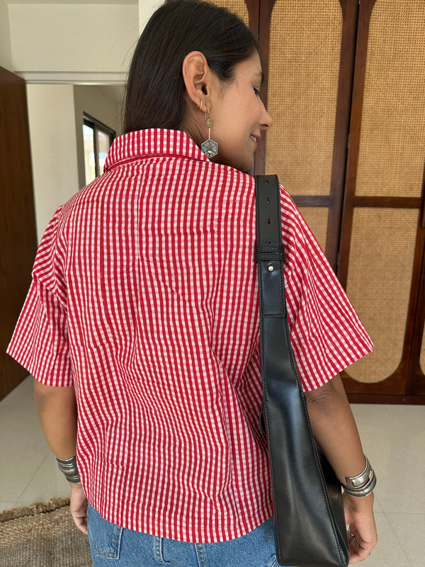"Rosalie" Hand Block Printed Cotton Shirt