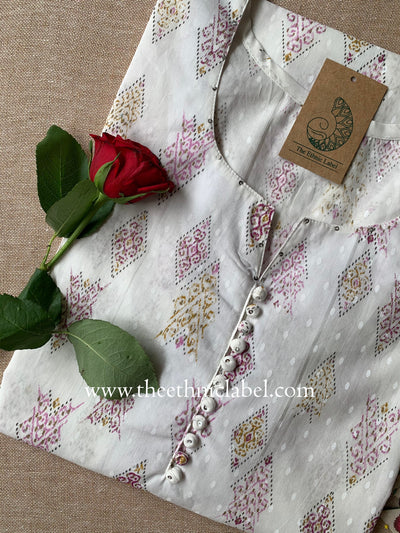 "Sugandha" Buttoned Cotton kurta - Big Size