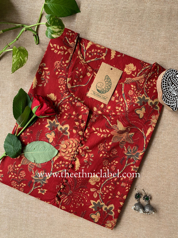 "Abhaya" Buttoned Cotton kurta - Big Size