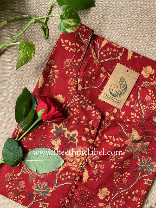 "Abhaya" Buttoned Cotton kurta - Big Size