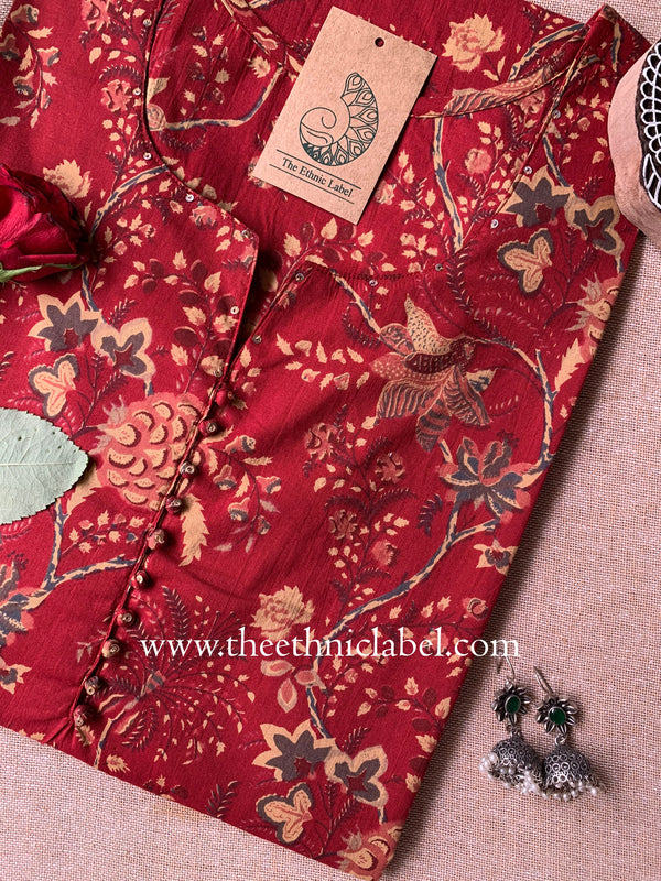 "Abhaya" Buttoned Cotton kurta - Big Size