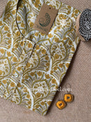 "Ritu" Kantha Buttoned Cotton kurta