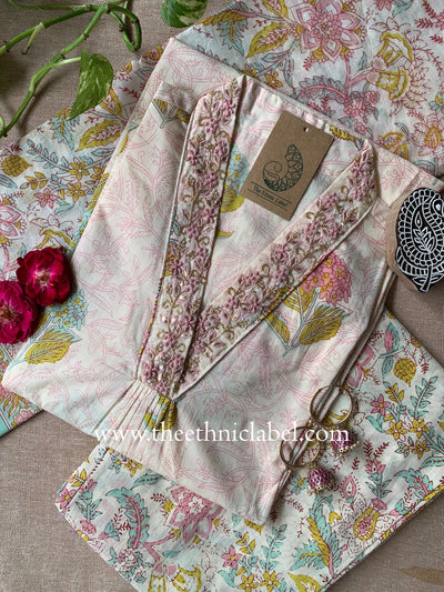 "Sumiran" Cotton Kurta Set(3pc)