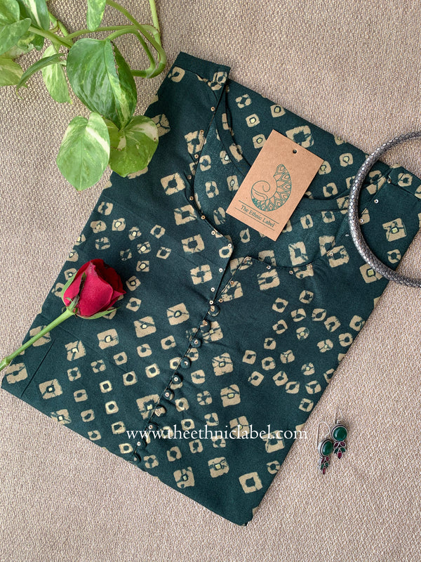Rasika Bandhani Printed Cotton kurta