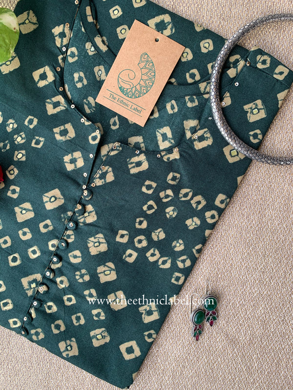 Rasika Bandhani Printed Cotton kurta