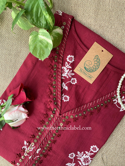 Koyal Handwork Cotton kurta- S, L, XXL