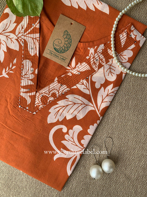 Narangi Printed Cotton kurta