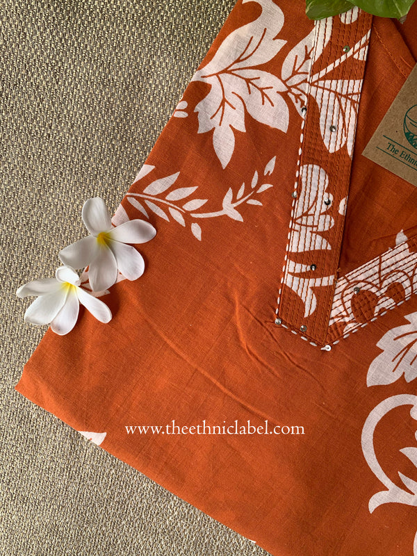 Narangi Printed Cotton kurta