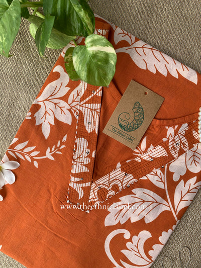 Narangi Printed Cotton kurta