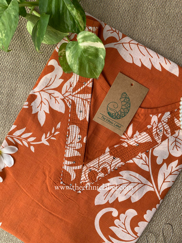 Narangi Printed Cotton kurta
