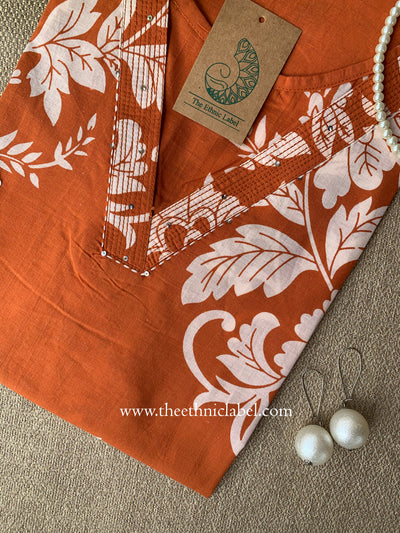 Narangi Printed Cotton kurta