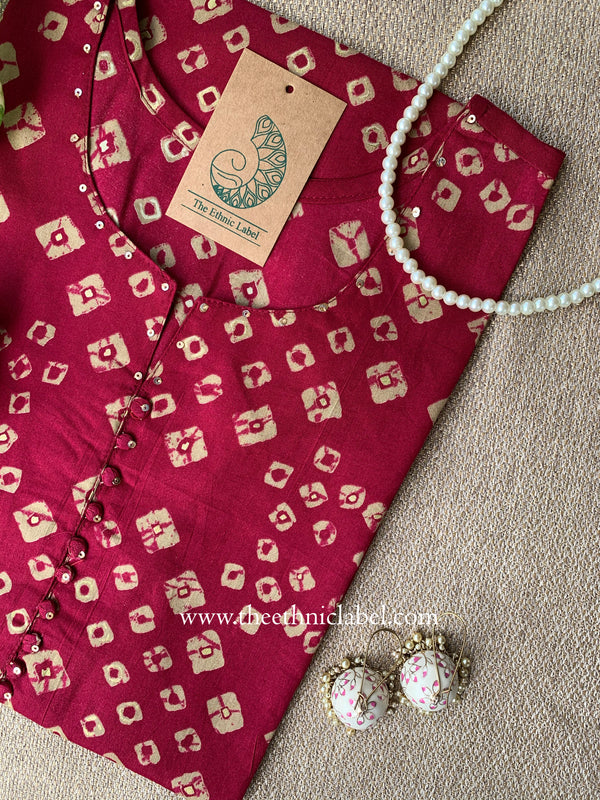 Kashika Bandhani Printed Cotton kurta