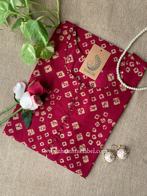 Kashika Bandhani Printed Cotton kurta