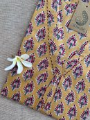 Syona Yellow Boota Hand Block Printed Cotton kurta