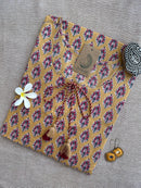 Syona Yellow Boota Hand Block Printed Cotton kurta