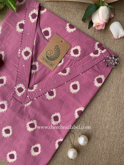 "Tej" Ikat Cotton kurta - Big Size