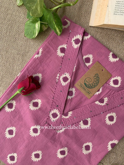 "Tej" Ikat Cotton kurta - Big Size