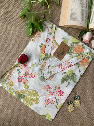 "Mayoor" Kantha Cotton kurta - Big Size