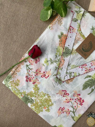 "Mayoor" Kantha Cotton kurta - Big Size