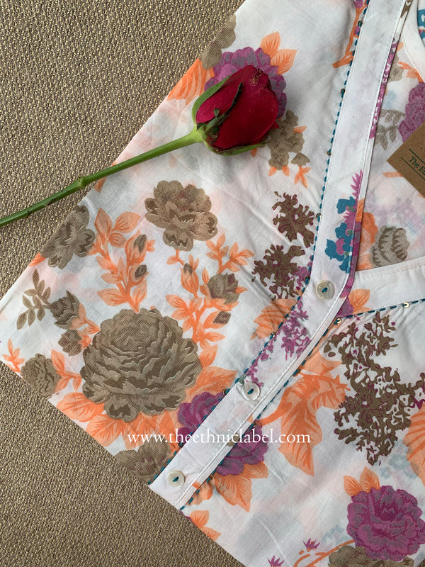 "Snigdha" Buttoned Cotton kurta - Big Size