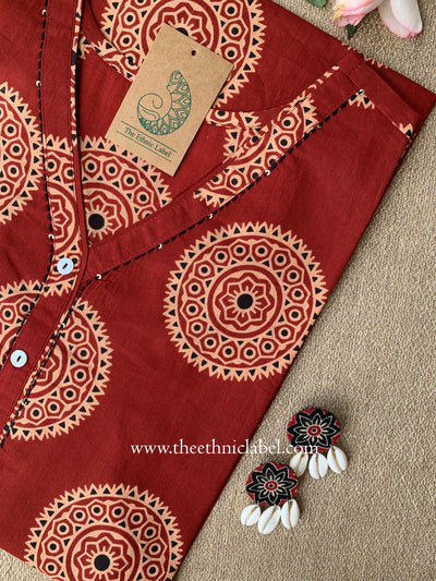 "Shaivi" Kantha Cotton kurta - Big Size
