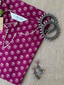 "Maira" Purple Laced Cotton kurta
