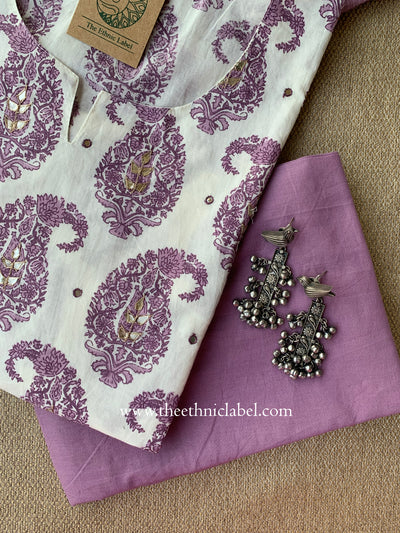 "Sangam" Cotton Kurta Set with Cotton Dupatta(3pc)