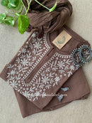 "Mridang" Chikankari Kurta Set with Cotton Dupatta(3pc)