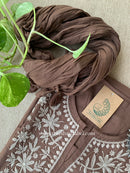 "Mridang" Chikankari Kurta Set with Cotton Dupatta(3pc)