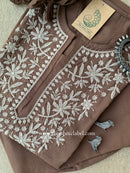 "Mridang" Chikankari Kurta Set with Cotton Dupatta(3pc)