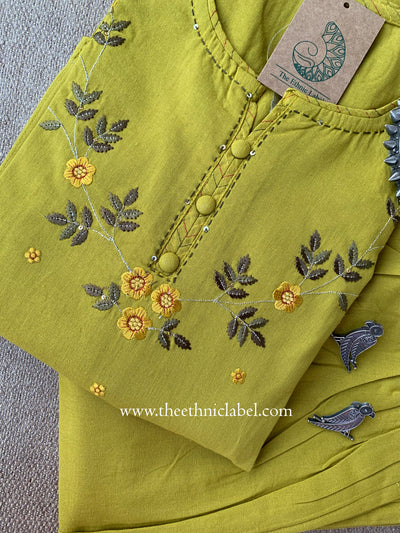 "Preeti" Embroidered Kurta with Straight Pant-2pc (XL)
