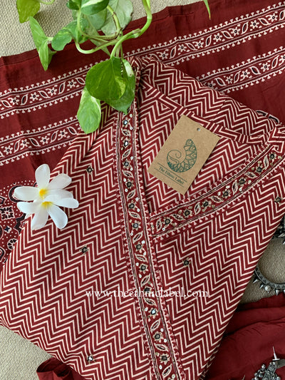 "Piya" Flared Kurta Set with Cotton Dupatta(3pc)