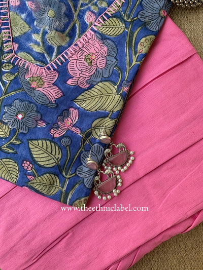 "Saanvi" Handembroidered Cotton Kurta Set - 3pc