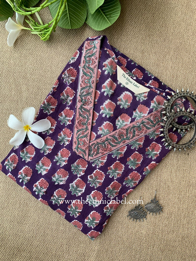 "Saaz" A Line Block Printed Cotton Kurta
