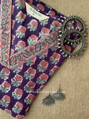 "Saaz" A Line Block Printed Cotton Kurta