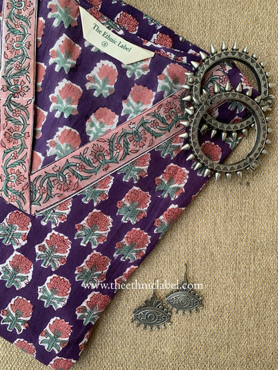 "Saaz" A Line Block Printed Cotton Kurta