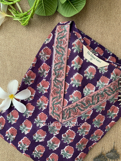 "Saaz" A Line Block Printed Cotton Kurta