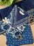"Rooh" Indigo Block Printed Chanderi Suit Set(3pc)