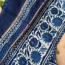 "Rooh" Indigo Block Printed Chanderi Suit Set(3pc)
