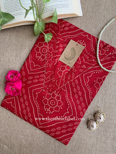 "Fariha" Bandhani Printed Cotton kurta