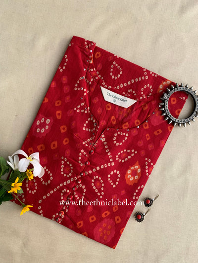 "Kala" Bandhani Printed Cotton Kurta